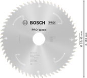 Пильный диск Bosch PRO Wood 190 мм для аккумуляторных пил.