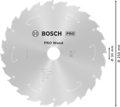 Пильный диск Bosch PRO Wood 250 мм для аккумуляторных пил.