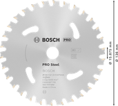 Пильный диск Bosch PRO Steel для аккумуляторной циркулярной пилы, 136 мм.