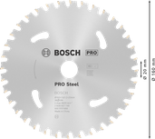 Пильный диск Bosch PRO Steel для аккумуляторной циркулярной пилы, 160 мм.