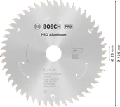 Пильный диск Bosch PRO из алюминия для аккумуляторной циркулярной пилы, 136 мм.