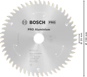 Пильный диск Bosch PRO из алюминия для беспроводной циркулярной пилы, 150 мм.