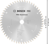 Пильный диск Bosch PRO из алюминия для беспроводной циркулярной пилы, 165 мм.