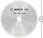 Пильный диск Bosch PRO из алюминия для аккумуляторной циркулярной пилы, 173 мм.