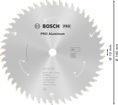 Пильный диск Bosch PRO из алюминия для аккумуляторной циркулярной пилы, 140 мм.