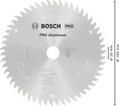 Пильный диск Bosch PRO из алюминия для беспроводной циркулярной пилы, 165 мм.