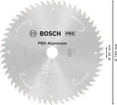 Пильный диск Bosch PRO из алюминия для беспроводной циркулярной пилы, 184 мм.
