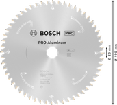 Пильный диск Bosch PRO из алюминия для аккумуляторной циркулярной пилы, 190 мм.