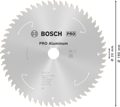 Пильный диск Bosch PRO из алюминия для аккумуляторной циркулярной пилы, 190 мм.
