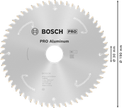 Пильный диск Bosch PRO из алюминия для аккумуляторной циркулярной пилы, 190 мм.