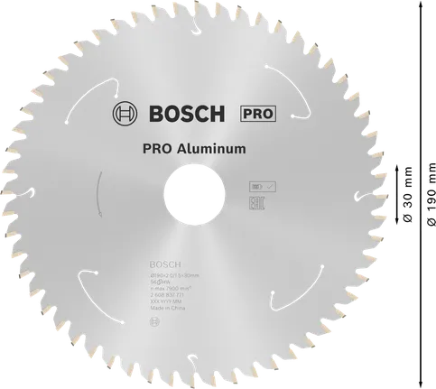 Пильный диск Bosch PRO из алюминия для аккумуляторной циркулярной пилы, 190 мм.