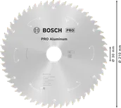 Пильный диск Bosch PRO из алюминия диаметром 210 мм для аккумуляторных инструментов.