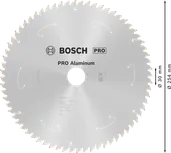 Пильный диск Bosch PRO из алюминия для аккумуляторной циркулярной пилы, 254 мм.