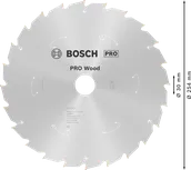 Пильный диск для аккумуляторной циркулярной пилы Bosch PRO Wood 254 мм T24.