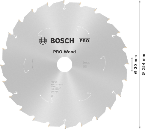 Пильный диск для аккумуляторной циркулярной пилы Bosch PRO Wood 254 мм T24.