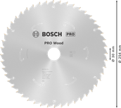 Пильный диск для аккумуляторной циркулярной пилы Bosch PRO Wood 254 мм.