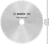 Пильный диск Bosch PRO из алюминия для аккумуляторной циркулярной пилы, 254 мм.