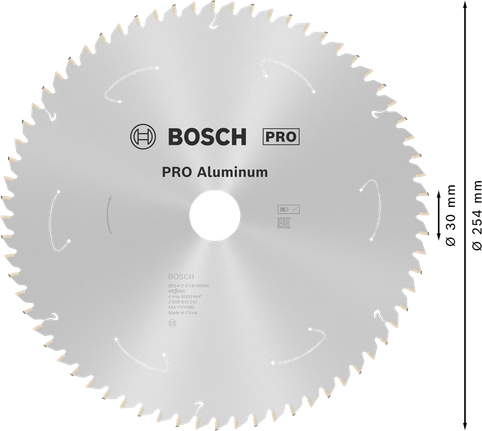 Пильный диск Bosch PRO из алюминия для аккумуляторной циркулярной пилы, 254 мм.