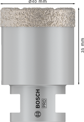 Сухой керамический корончатый резак Bosch PRO диаметром 40 мм.