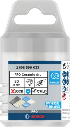 Сухой керамический корончатый резак Bosch PRO 30 мм X-LOCK.