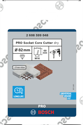 Сверло Bosch PRO Socket Core Cutter, сухое, 82 мм, для кладки и бетона.