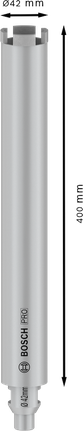 Инструмент для прокладки коронок Bosch PRO, мокрый, 42x400 мм, размер G 1/2 дюйма.