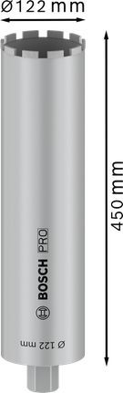 Буровая коронка Bosch PRO Core Cutter 122x450 мм для мокрого сверления.