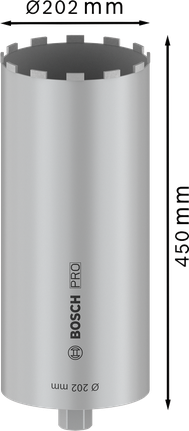 Колонкорез Bosch PRO, влажный, 202x450 мм, с 12 зубьями.