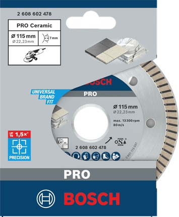 Алмазный диск Bosch PRO Ceramic 115×22,23 мм.