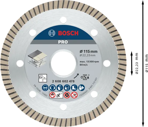 Алмазный диск Bosch PRO Ceramic 115 мм для резки плитки.