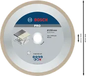 Алмазный диск Bosch PRO Ceramic 230 x 25,4 мм для резки плитки.