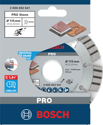 Алмазный диск Bosch PRO Stone 115×22,23×2,2 мм.