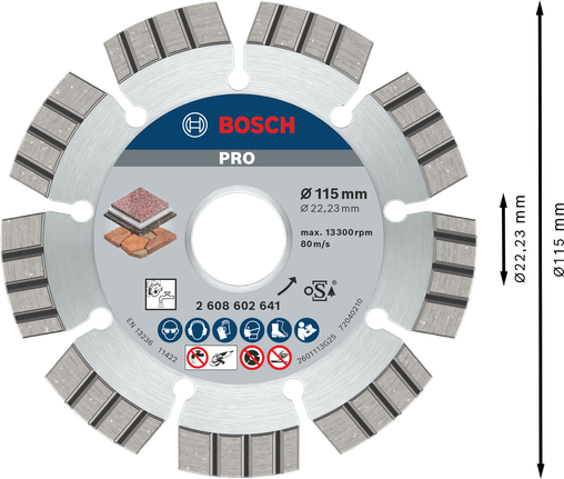 Алмазный диск Bosch PRO Stone 115 мм для резки камня.