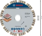 Алмазный диск Bosch PRO Stone 150 мм для резки камня.