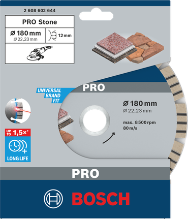 Алмазный диск Bosch PRO Stone 180×22,23 мм.