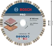Алмазный диск Bosch PRO Stone 180 мм для резки камня.