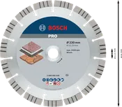 Алмазный диск Bosch PRO Stone 230 мм для резки камня.