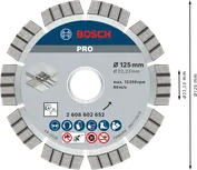 Алмазный диск Bosch PRO Concrete 125 мм для резки бетона.