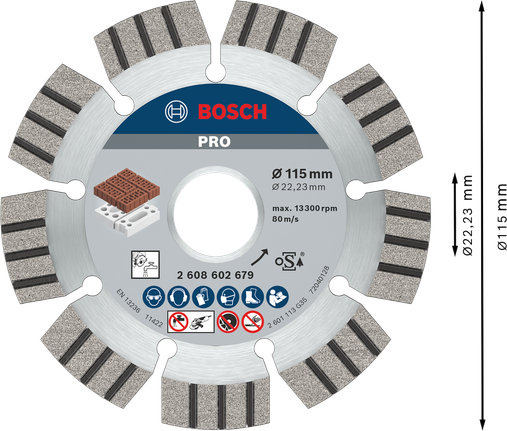 Абразивный алмазный диск Bosch PRO 115 мм для резки.
