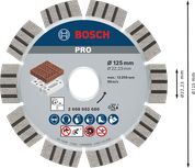 Абразивный алмазный диск Bosch PRO 125 мм для резки кирпича.