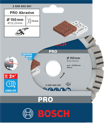 Абразивный алмазный диск Bosch PRO 150×22,23 мм.