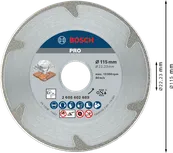Алмазный диск Bosch PRO Marble 115 мм для резки камня.