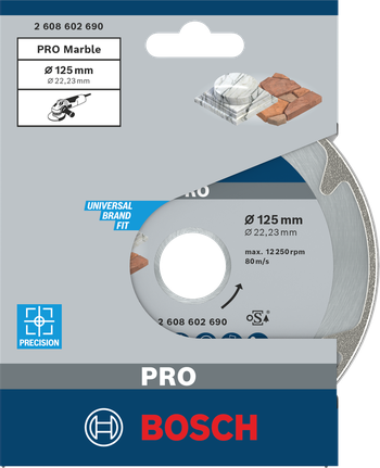 Алмазный диск Bosch PRO Marble 125×22,23 мм.