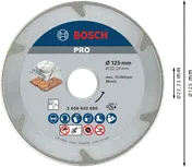 Алмазный диск Bosch PRO Marble 125 мм для точной резки камня.