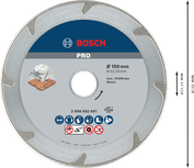 Алмазный диск Bosch PRO Marble 150 мм для резки камня.