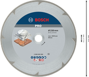 Алмазный диск Bosch PRO Marble 230 мм для резки камня.