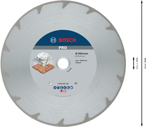 Алмазный диск Bosch PRO Marble 300 мм для резки камня.