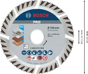 Алмазный диск Bosch PRO Multi Material 125 мм для резки.
