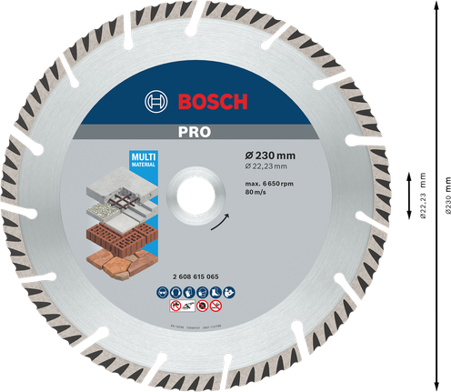Алмазный диск Bosch PRO Multi Material, 230 мм.