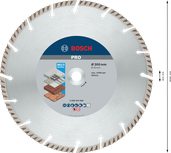 Алмазный диск Bosch PRO Multi Material, 300 мм.